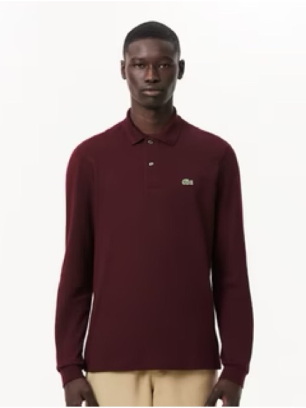 Lacoste Long Sleeve Polo in Deep Burgundy